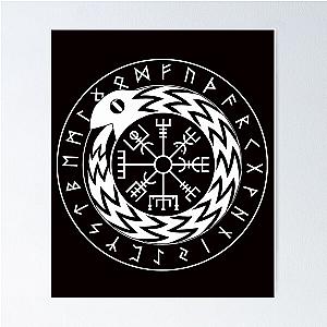 Norse Mythology Jormungandr with Runes Poster
