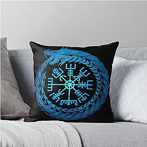 Vegvisir Jormungandr World Serpent Throw Pillow