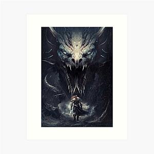 Thor Fights Jormungandr Art Print