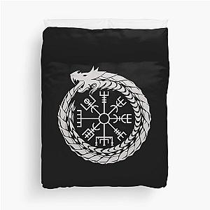 Vegvisir Jormungandr World Serpent Norse Mythology Duvet Cover