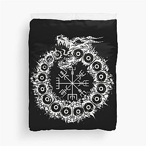 World Serpent Jormungandr - Runic Compass Duvet Cover