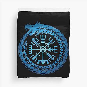 Vegvisir Jormungandr World Serpent  Duvet Cover