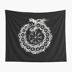 World Serpent Jormungandr - Runic Compass Tapestry