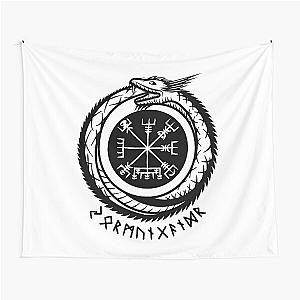 Jormungandr -  Norse Mythology - runic compass Tapestry