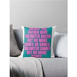 Unlimited Bacon Quote Jschlatt Throw Pillow