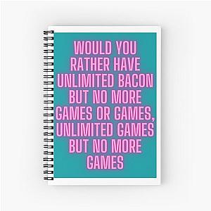 Unlimited Bacon Quote Jschlatt Spiral Notebook