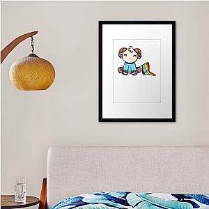 Jschlatt M Erch Jschlatt Plushie Rainbow Flag  Framed print Premium Merch Store