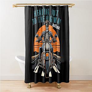 Judas Priest Heading Out to the Highway Judas Priest Fans Gift for Rock Music Addicts & Skull Lovers Shower Curtain