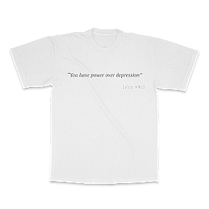 Juice Wrld T-Shirts - Power Over Depression Tee White NNN1908