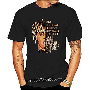 Juice WRLD T-shirt - Juice Wrld Now I am Insane Black Graphic Tee