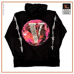 Juice Wrld Hoodies - Juice Wrld x Vlone Planet Barbed Wire Black Hoodie