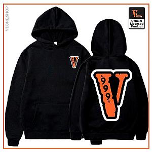 Juice Wrld Hoodies - Juice Wrld 999 x Vlone Big V Black Pullover Hoodie