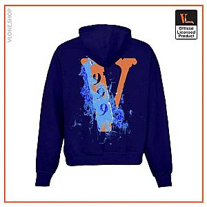 Juice Wrld Hoodies - Juice Wrld 999 x Vlone Navy Blue Pullover Hoodie