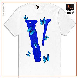 Juice Wrld T-Shirts – Juice WRLD X VLONE Butterflies Printed Big V T-shirt
