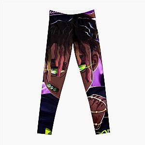 Juice Wrld Leggings - Juice Wrld Purple Flame Leggings