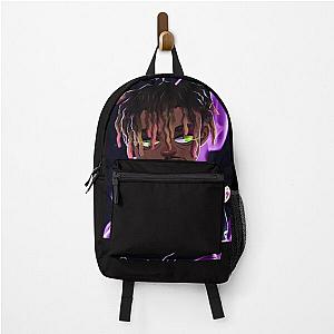 Juice Wrld Backpacks - Juice Wrld Purple Flame Backpack