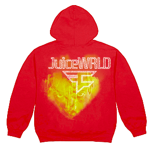 Juice Wrld Hoodies - Juice Wrld x Faze Clan Clouds Red Pullover Hoodie