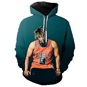 Juice Wrld Hoodies - Blue 3D Print Casual Oversized Pullover Hoodie