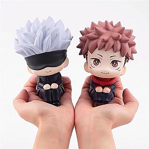 10cm Mini Yuji Itadori Satoru Gojo 2pcs Sitting Jujutsu Kaisen Action Figure Toy