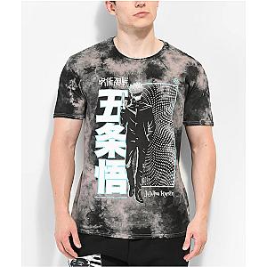 Jujutsu Kaisen T-shirts - Gojo Standing Black Tie Dye Manga Classic T-shirt