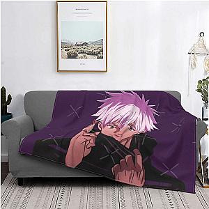 Gojo Jujutsu Kaisen Plaid Blanket Purple JMS2812