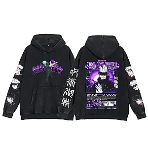 Anime Jujutsu Kaisen Gojo Satoru Pullover Manga Print Oversized Hoodies