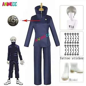 Toge Inumaki Jujutsu Kaisen Cosplay Costume Wig Tattoo Sticker Shoes