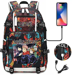 Anime Jujutsu Kaisen Teenager School Bag Multifunction USB Charging
