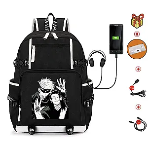 Anime Jujutsu Kaisen Backpack Teenager School Bag Multifunction USB Charging