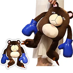 30-50cm Brown Bear Gojo Itadori Boxing Anime Jujutsu Kaisen Cosplay Punch Toy Plush