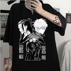 Jujutsu Kaisen Anime Geto Suguru Gojo Satoru Print T-Shirt