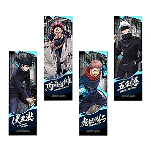 Jujutsu Kaisen Figure Laser Ticket Painting Itadori Yuji Satoru Gojo Double-sided Collection Card Poster