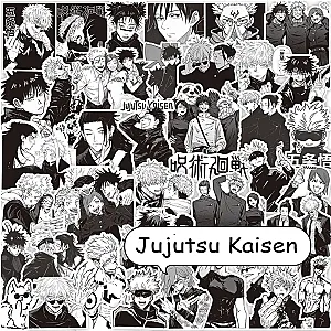 65PCS Black White Jujutsu Kaisen Anime Stickers