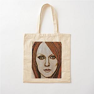 Face of Julianne Moore Cotton Tote Bag
