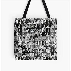 Julie Andrews in Black and White All Over Print Tote Bag