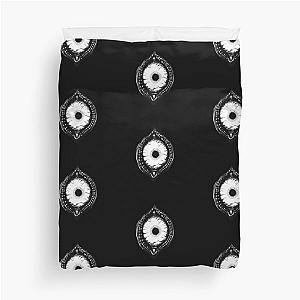 BW of Evil eye horror style Duvet Cover