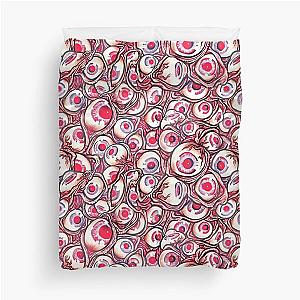 Wall of Round Albino Eyes Duvet Cover