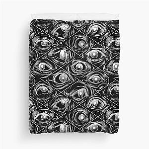 Wall of Eyes Black Duvet Cover