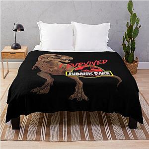 I Survived Jurassic Park Throw Blanket