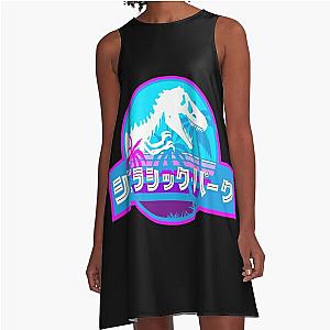 Jurassic Park Vaporwave Japanese  A-Line Dress