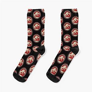 Jurassic Park Distressed Fossil Badge   Socks