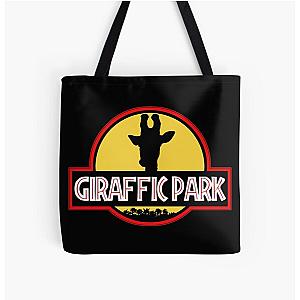 Giraffic Park Jurassic Park Movie Spoof All Over Print Tote Bag