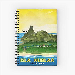 Isla Nublar - Retro Jurassic Park Travel Poster Spiral Notebook