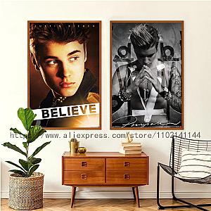 Justin Bieber Posters - Justin Bieber Male Pop Singer Decoration Art Poster Wall Art AL2407