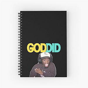 Kai Cenat, Official Kai God Did Merch, AMP Kai Cenat Colorful God Did Hoodies, T-Shirts & More Spiral Notebook