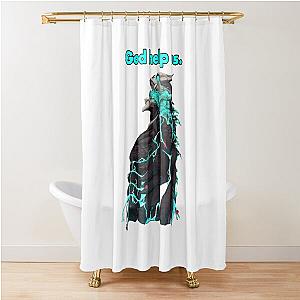 KAIJU NO 8 KAIJU 8 KAFKA HIBINO GOD HELP US BLUE (KAIJU FIGHTING ANIMEMANGA) Shower Curtain