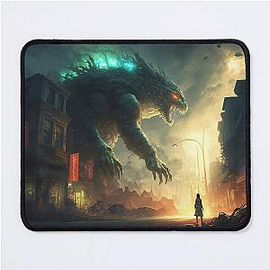 Japanese Kaiju Monster in a City Mouse Pad