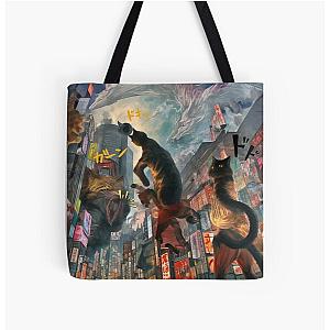 "Kaiju Neko: Manga Mayhem in Tokyo" All Over Print Tote Bag