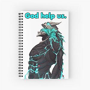 KAIJU NO 8 KAIJU 8 KAFKA HIBINO GOD HELP US BLUE (KAIJU FIGHTING ANIMEMANGA) Spiral Notebook