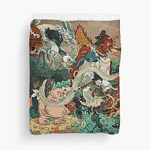 Japanese kaiju monsters Duvet Cover